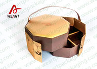 Art Paper Custom Hexagon Gift Box , Corrugated Cardboard Boxes With Lids