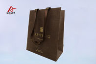Printed Shoping Ribbon Handle Brown Gift Bags By Handmake For Carry Clothes