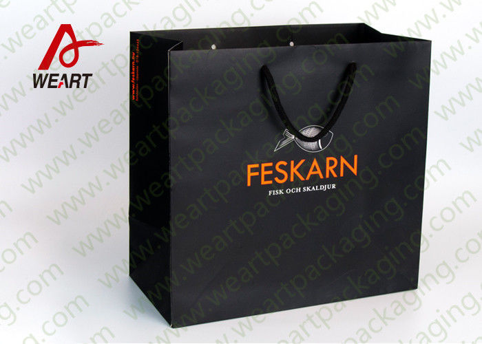 Fish Logo Pink Promotional Paper Bags Environment - Friendly Material