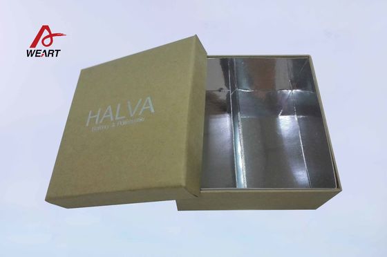 Adaptez la boîte aux besoins du client de papier de Brown emballage, estampillage chaud de ruban de LOGO de boîtes d'emballage de cadeau